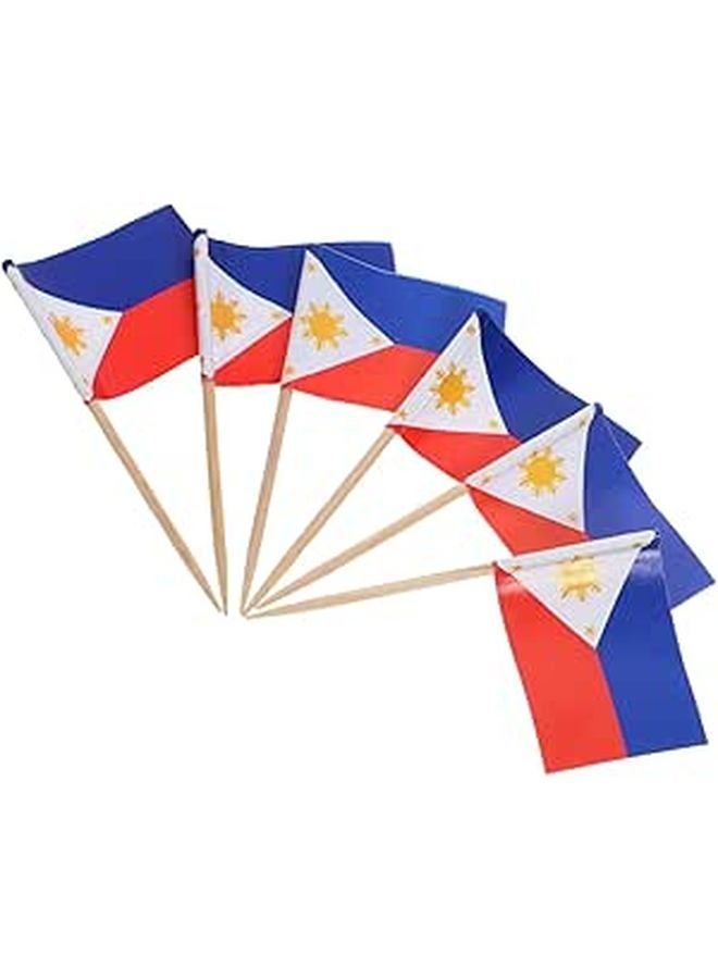 Philippines Flag Toothpicks 100pcs Decorative Fruit Picks for Cupcakes Desserts Party Appetizers - Image 1