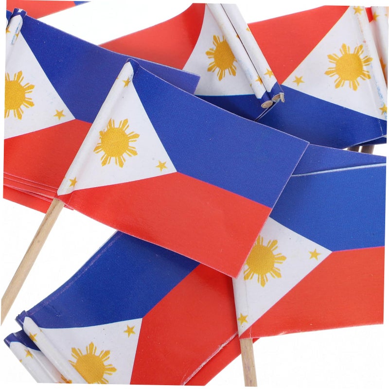 Philippines Flag Toothpicks 100pcs Decorative Fruit Picks for Cupcakes Desserts Party Appetizers - Image 5