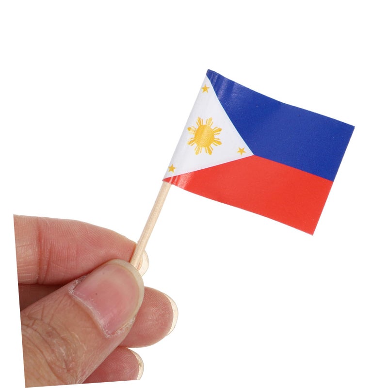 Philippines Flag Toothpicks 100pcs Decorative Fruit Picks for Cupcakes Desserts Party Appetizers - Image 3