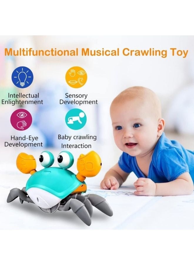 TEGRILO Crawling Crab Toy for Kids, Sensory and Interactive Learning Toy for Baby Infant Toddlers and Kids, Walking and Dancing Musical Birthday Party Gift (Green) - Image 3