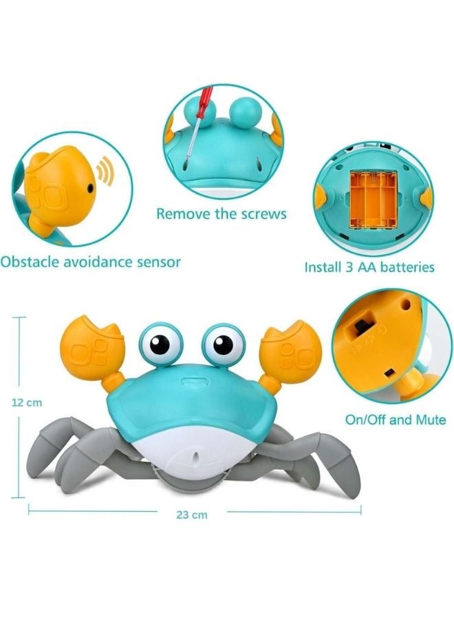 TEGRILO Crawling Crab Toy for Kids, Sensory and Interactive Learning Toy for Baby Infant Toddlers and Kids, Walking and Dancing Musical Birthday Party Gift (Green) - Image 4