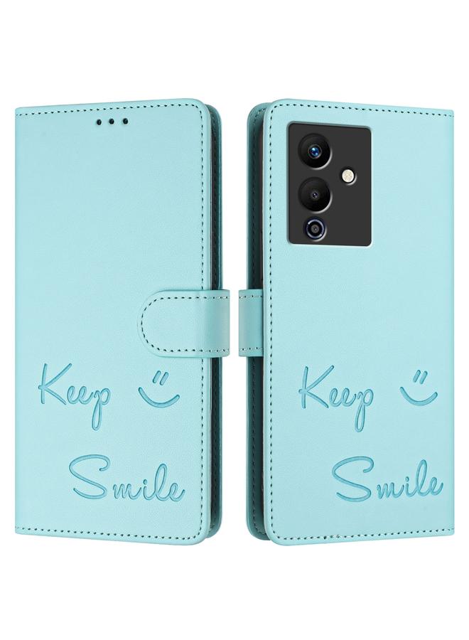 Zaboon Case For Infinix Note 12 Pro 5G / Note 12 5G Smile Embossing RFID Leather Phone Case - Image 3