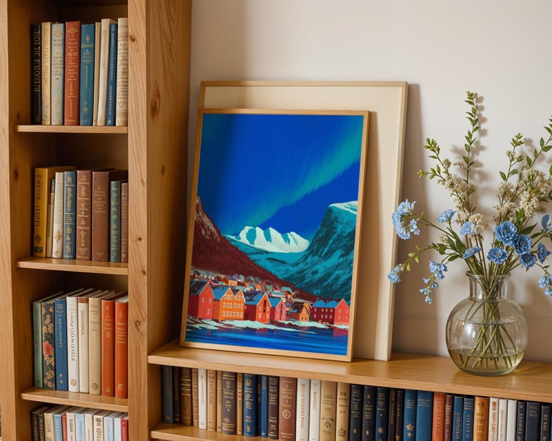 TNESSENTIAL Iceland Wall Art Print: Reykjavik Northern Lights – Nordic Travel Poster - Image 2