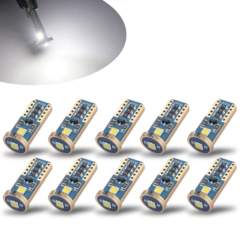 iBrightstar Extremely Bright Wedge T10 168 194 LED Bulbs for Car Interior Dome Map Door Courtesy License Plate Lights, Xenon White
