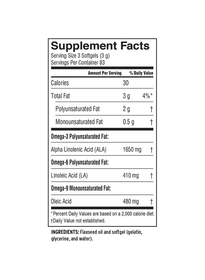 BARLEAN'S Flaxseed Oil Softgels Coldpressed Flax Seed Supplement With 1650 Mg Ala Omega3 Fatty Acids For Joint & Heart Health 1000Mg 250 Ct - Image 4