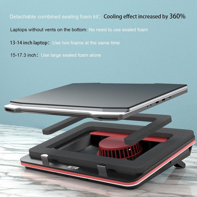 وسادة تبريد لابتوب GT500 مع مروحة توربينية و3 منافذ USB - Image 3