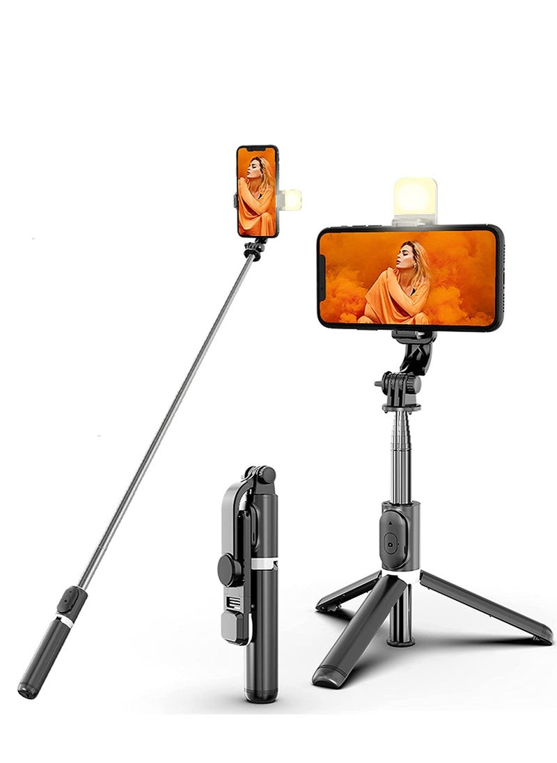 ELTRAZONE - Portable Selfie Stick Tripod with Light with Detachable Bluetooth Remote,41 Inch Extendable Tripod Compatible with IPhone 13 Pro/12/11 Pro/Max/XS/XR/X and Samsung Galaxy S10/S9 Plus - Image 1