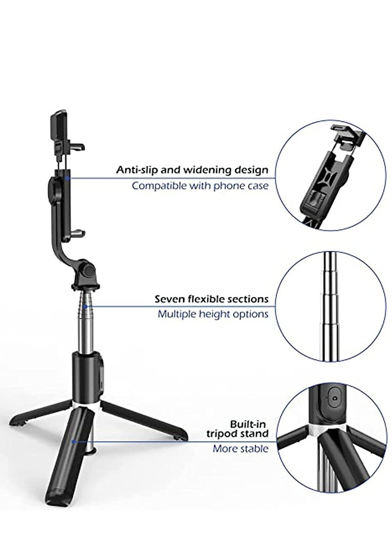 ELTRAZONE - Portable Selfie Stick Tripod with Light with Detachable Bluetooth Remote,41 Inch Extendable Tripod Compatible with IPhone 13 Pro/12/11 Pro/Max/XS/XR/X and Samsung Galaxy S10/S9 Plus - Image 1