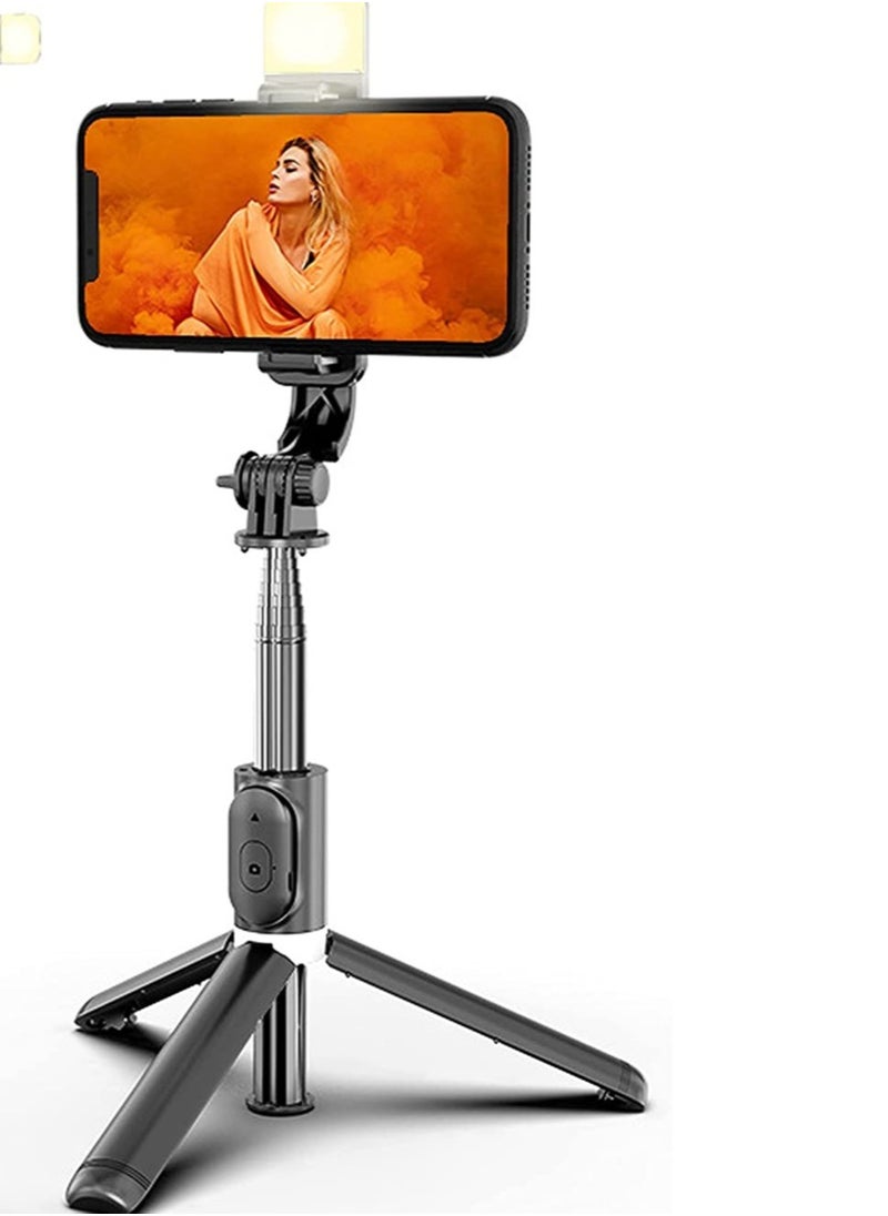 ELTRAZONE - Portable Selfie Stick Tripod with Light with Detachable Bluetooth Remote,41 Inch Extendable Tripod Compatible with IPhone 13 Pro/12/11 Pro/Max/XS/XR/X and Samsung Galaxy S10/S9 Plus - Image 1