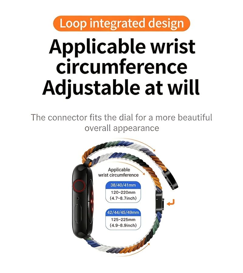 Cowboy Colorful Nylon Woven Magnetic Buckle Strap For Apple Watch 42mm 41mm - Image 3
