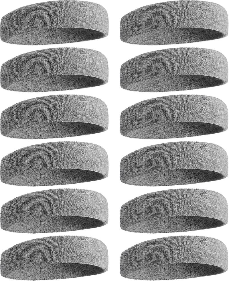 NON STOP Sweatbands Sports Headband for Men & Women, Moisture Wicking Hairband Athletic Towel Headbands Cotton Head Sweat Bands for Running, Cycling, Yoga, Spa - Image 1