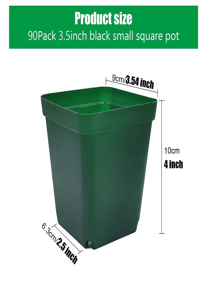 RooTrimmer Square Nursery Seedling Pot 3.5 Inches 90 Pcs, Small Nursery Pot Plastic Thick and Sturdy Seed Start Germination Pot for Plant Propagation and Seeding(Green,3.54 Inches, 90Pcs) - Image 2
