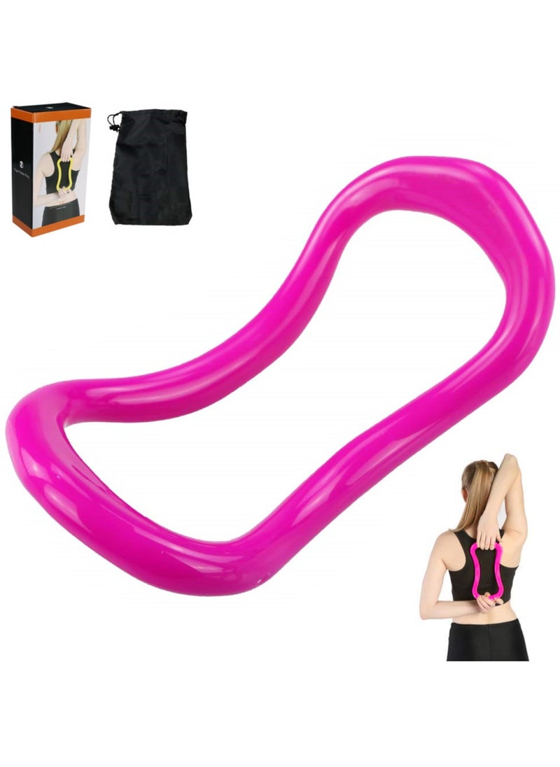 Generic PVC Yoga Pilates Ring Multi-Function Training Circle with Carry Bag, Pink  - Image 1