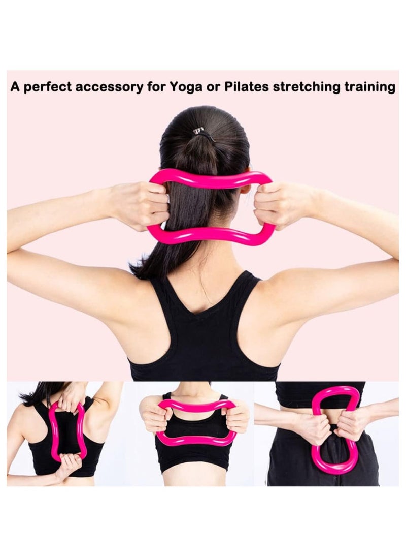 Generic PVC Yoga Pilates Ring Multi-Function Training Circle with Carry Bag, Pink  - Image 3