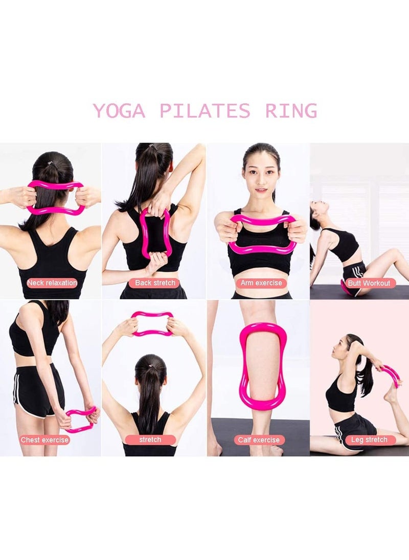 Generic PVC Yoga Pilates Ring Multi-Function Training Circle with Carry Bag, Pink  - Image 4