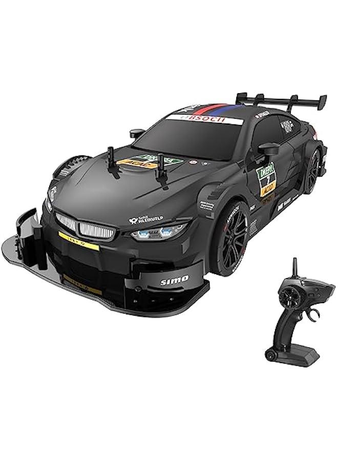 إسكدنيا سيارة دريفت RC، سيارة تحكم عن بعد بمقياس 1:16، سيارة سباق عالية السرعة 40 كم/ساعة، دريفت رياضي كهربائي بتردد 2.4 جيجا هرتز مع مصباح أمامي، إطارات دريفت وإطارات سباق للبالغين (أسود) - Image 1