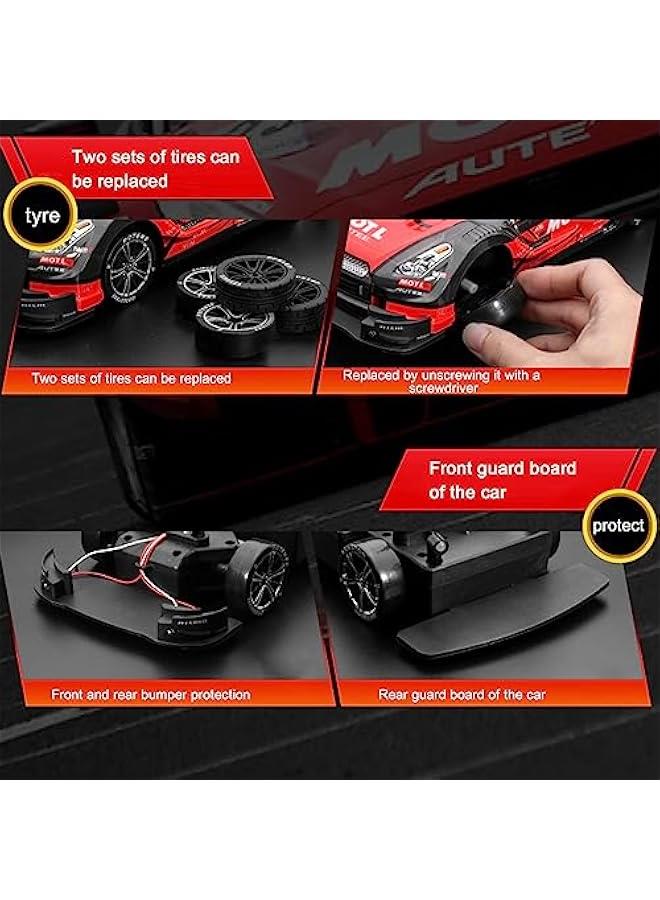 إسكدنيا سيارة دريفت RC، سيارة تحكم عن بعد بمقياس 1:16، سيارة سباق عالية السرعة 40 كم/ساعة، دريفت رياضي كهربائي بتردد 2.4 جيجا هرتز مع مصباح أمامي، إطارات دريفت وإطارات سباق للبالغين (أسود) - Image 5