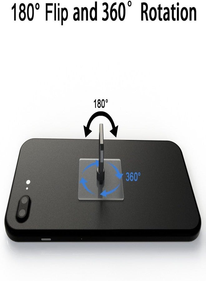 Attom Tech Transparent Phone Ring Holder Grip 360 Degree Free Rotation, Clear Cell Phone Finger Ring Kick-Stand for - for iPhone X 8 7 Plus 6S 6 5s 5 SE, Galaxy S9 S8 S7 S6 Edge, Note 8 5 4 2 (Black) - Image 4