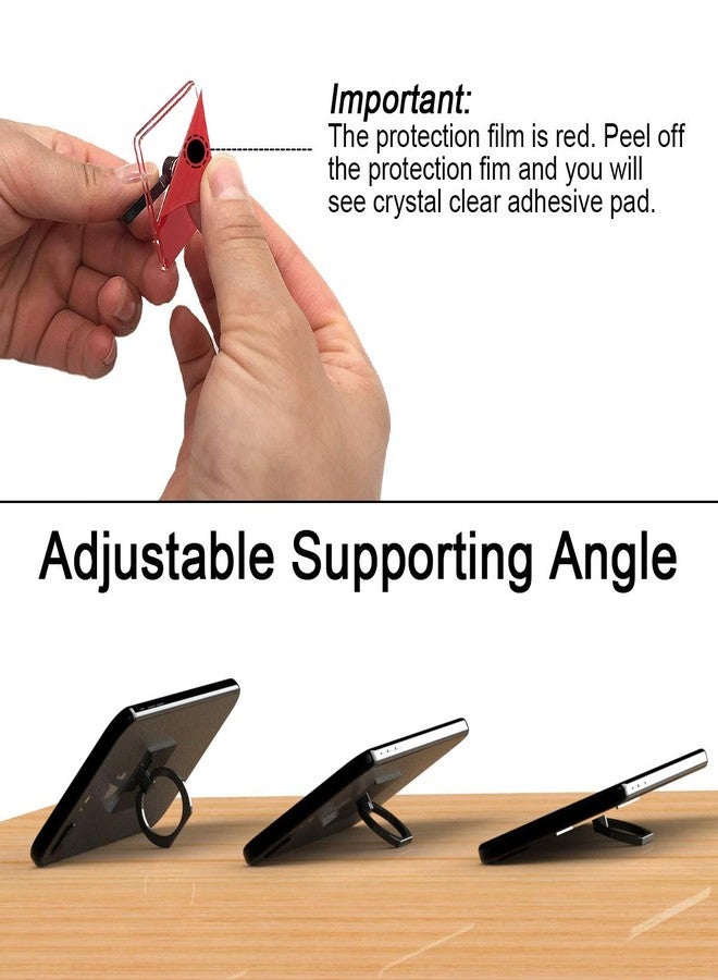 Attom Tech Transparent Phone Ring Holder Grip 360 Degree Free Rotation, Clear Cell Phone Finger Ring Kick-Stand for - for iPhone X 8 7 Plus 6S 6 5s 5 SE, Galaxy S9 S8 S7 S6 Edge, Note 8 5 4 2 (Black) - Image 5