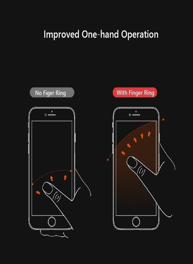 Attom Tech Transparent Phone Ring Holder Grip 360 Degree Free Rotation, Clear Cell Phone Finger Ring Kick-Stand for - for iPhone X 8 7 Plus 6S 6 5s 5 SE, Galaxy S9 S8 S7 S6 Edge, Note 8 5 4 2 (Black) - Image 3