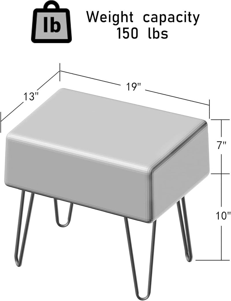Home Soft Things Super Mink ottoman bench, 19" x 13" x 17", Charcoal - Image 2