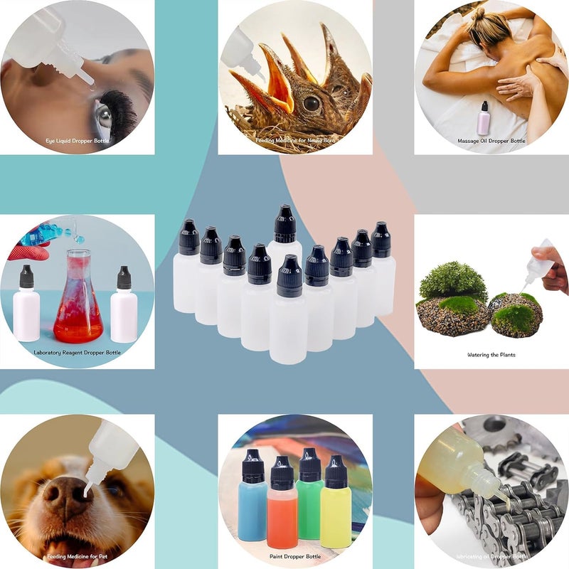 SHIELD PLUS Empty Bottles Pet Liquid Bottle, squeeze bottle, dropper, dispensing bottle,1oz Bottles, Laboratory wash Bottle, drip Bottle, Tattoo Ink, Watercolor Pigment Bottle(30ml) (PACK OF 3) - Image 5