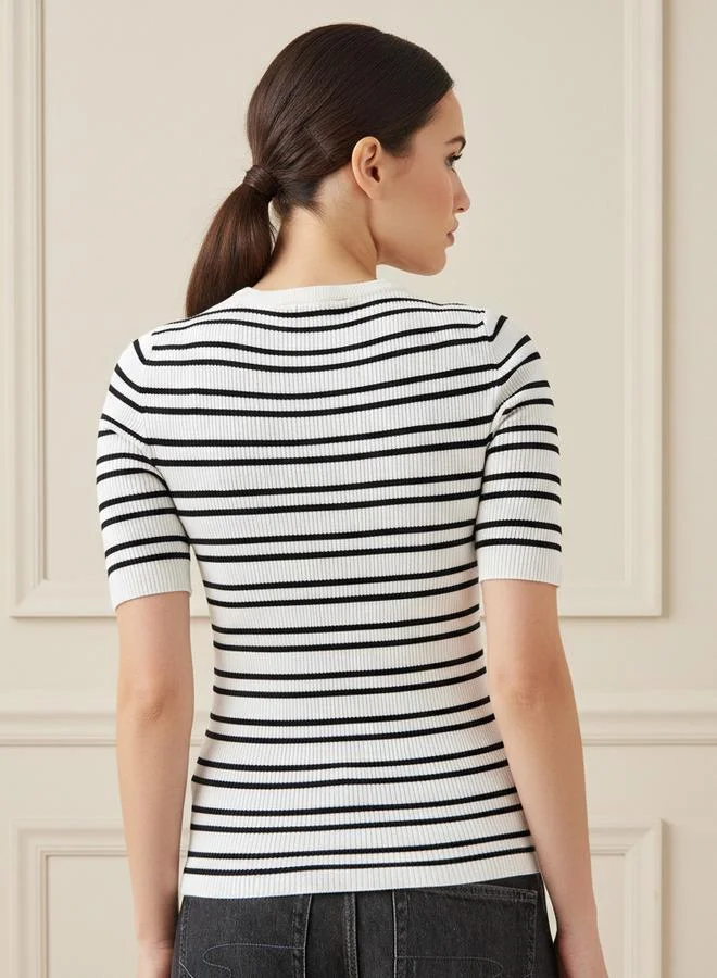 Splash FAV  Striped Crew Neck Sweater for Women | Best Price UAE