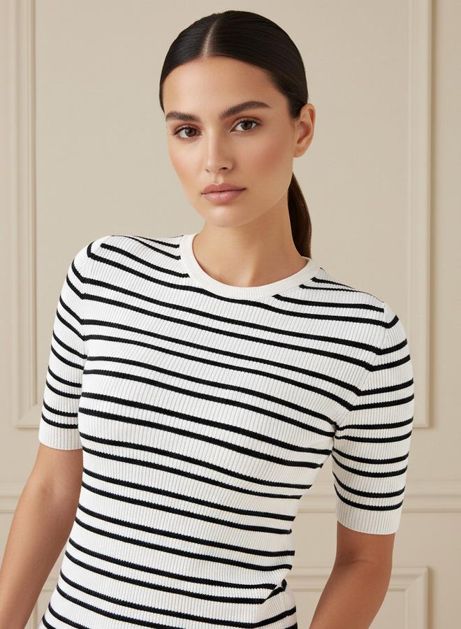 Splash FAV Striped Crew Neck Sweater - Image 4