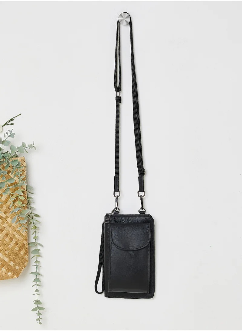 روبرت وود Genuine Leather Cross Body Phone Messenger