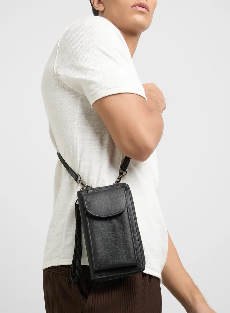 Robert Wood Genuine Leather Cross Body Phone Messenger