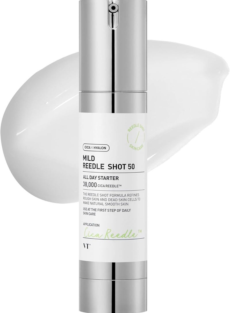 VT COSMETICS Mild Reedle Shot 50, Day & Night Repairing Essence for Dull, Tired Skin 1.69Fl Oz(50ml) - Image 1