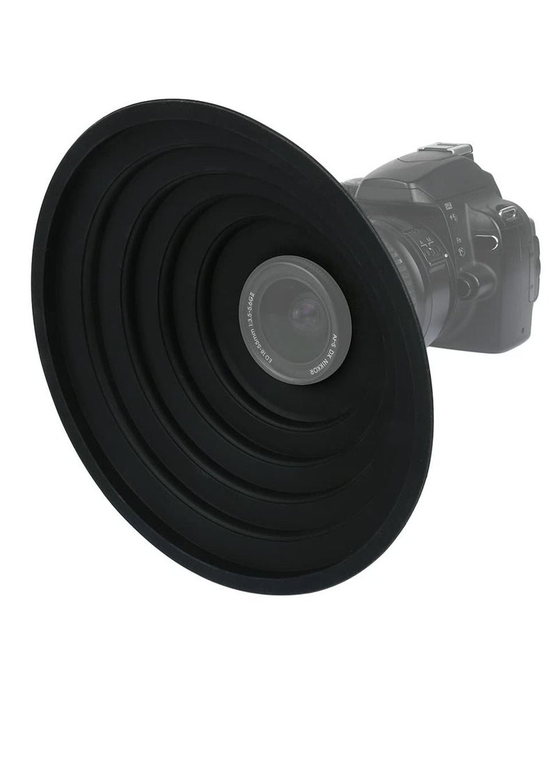 Excefore Rubber Lens Hood, Anti-Reflective Silicone Collapsible Len Hood, Blocks Unnecessary Reflection and Glare, Compatible with Nikon, Canon, Pentax, Sony 50-70mm Camera Lens  - Image 1