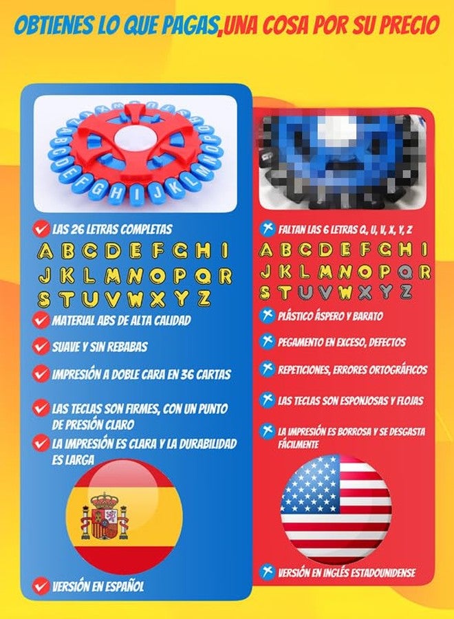 Aodomis 26 Teclas Basta Juego De Mesa, Juegos De Mesa En EspañOl, Spanish Games, Quick Thinking Letter Pressing Word Game, A Great Board Game for Family and Friends (MX) - Image 5