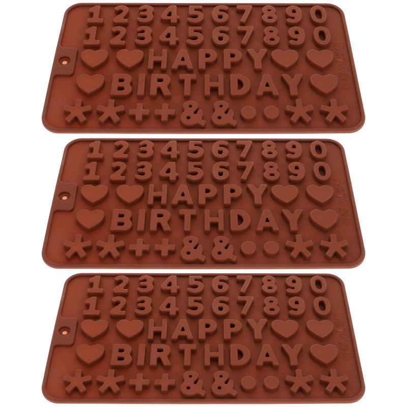Heat Resistant Silicone Chocolate Mold Set 3pcs Alphabet Number Candy Molds for Baking DIY - Image 2