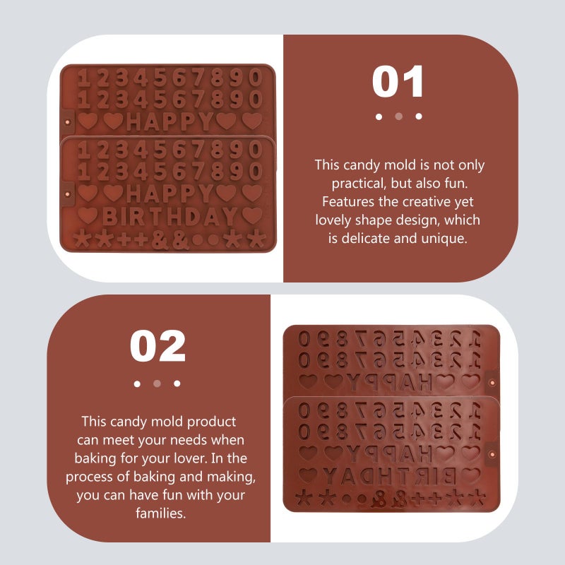 Heat Resistant Silicone Chocolate Mold Set 3pcs Alphabet Number Candy Molds for Baking DIY - Image 5