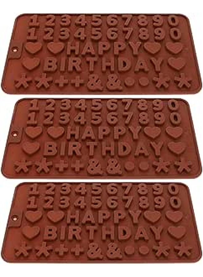 Heat Resistant Silicone Chocolate Mold Set 3pcs Alphabet Number Candy Molds for Baking DIY - Image 1