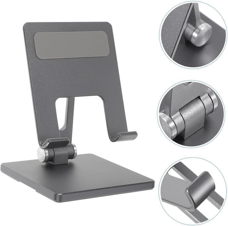 Adjustable Tablet Stand Desktop Holder Compact Foldable Tablet Bracket Portable Aluminum Alloy for Office and Home Use Space Gray Medium Size - Image 3