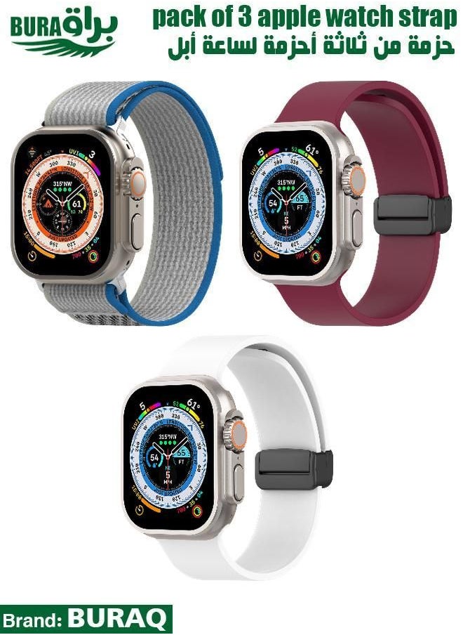 BURAQ - Apple Watch Band Strap For Apple Watch Ultra 2/Ultra 49mm, Series 10 46mm, 9/8/7 45mm, SE2/SE/6/5/4 44mm, 3/2/1 42mm - Image 1