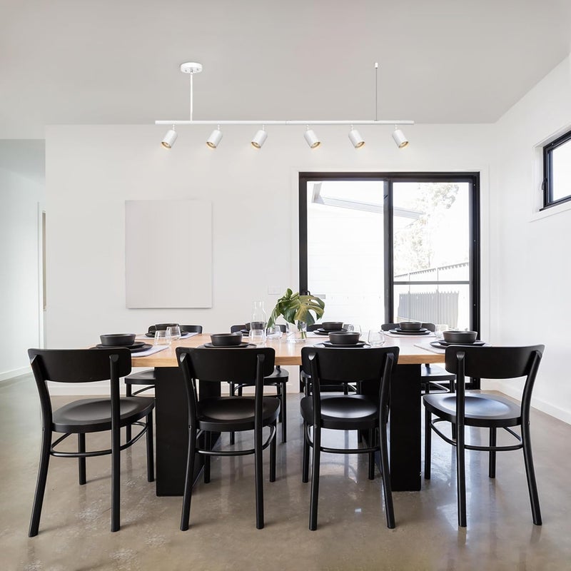 Globe Electric 64000124 55" 6-Light Adjustable Height Track Lighting, Matte White, Pivoting Heads, Modern Ceiling Light for Kitchen, Hallway or Dining Room, Dimmer Switch Compatible - Image 3