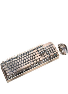 Wireless Bluetooth 3-Mode Mechanical Gaming Keyboard and Mouse Combo | Retro Punk Style Keyboard + Wireless Mouse for Gaming