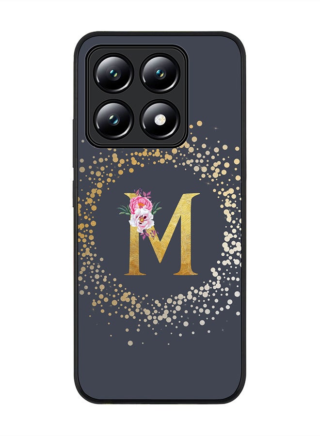 Stylizedd For Xiaomi 14T Case,Slim fit Camera Protection, Shockproof Thin Phone cover - Custom Monogram Floral - M (Grey ) - Image 1