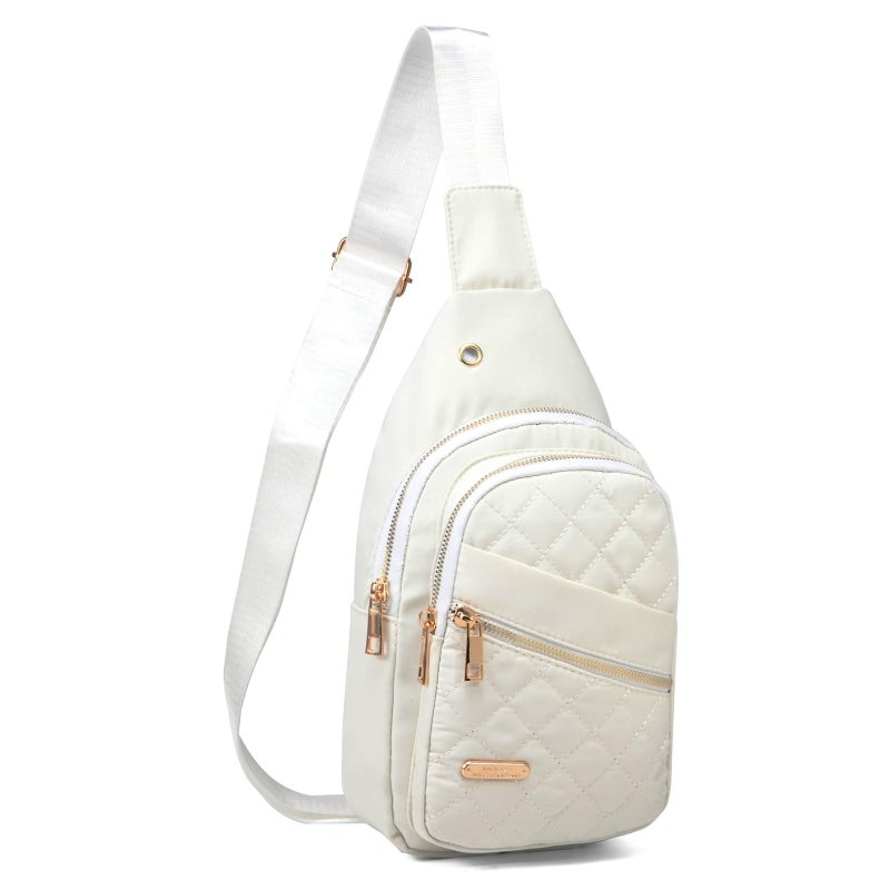 AOSTIHOT Crossbody Small Sling Backpack Sling Bag for Women, Chest Bag Daypack Crossbody for Travel Sport Running Hiking Beige - Image 1