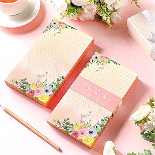 Perthlin 2 Pack 500 Sheets Floral Sticky Notes Cute Flower Note Pads Decorative Memo Pads to Do List Notepad 4.5 x 8 Inch Shopping Grocery List Notepads for Weekly Plan Home Office Christmas Supplies - Image 2