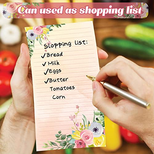 Perthlin 2 Pack 500 Sheets Floral Sticky Notes Cute Flower Note Pads Decorative Memo Pads to Do List Notepad 4.5 x 8 Inch Shopping Grocery List Notepads for Weekly Plan Home Office Christmas Supplies - Image 4