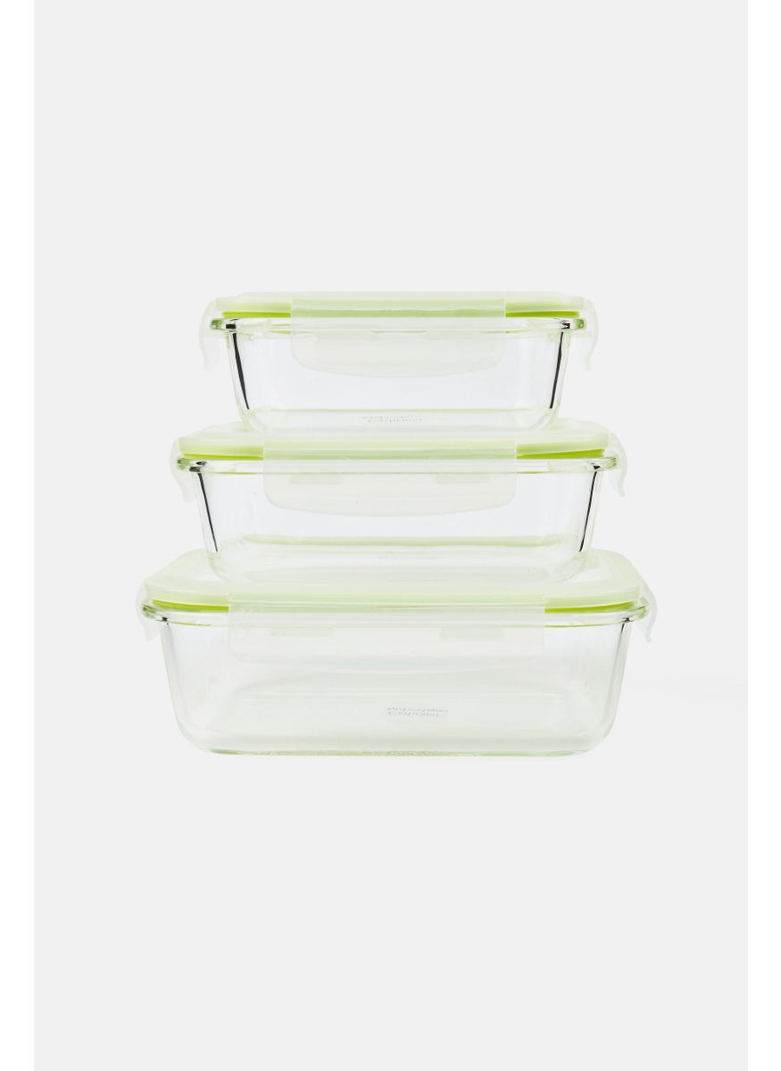Catherine Malandrino - 3 Piece Set Of Rectangular Glass Food Containers With PP Lid - Image 1