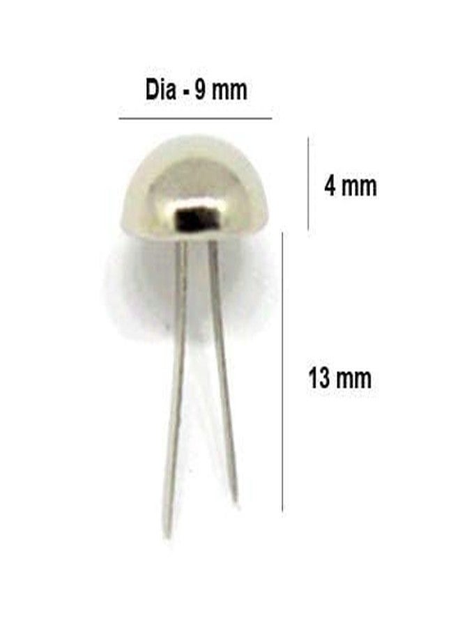 RED APPEL Metal Brad Pins/Split Pin/Rivet/Stud/Skull pins/Spikes/Paper Fastener for Scrapbooking, DIY, Leather Goods, Spikes | 9 mm | Shiny Steel/Silver Colour (100) - Image 2