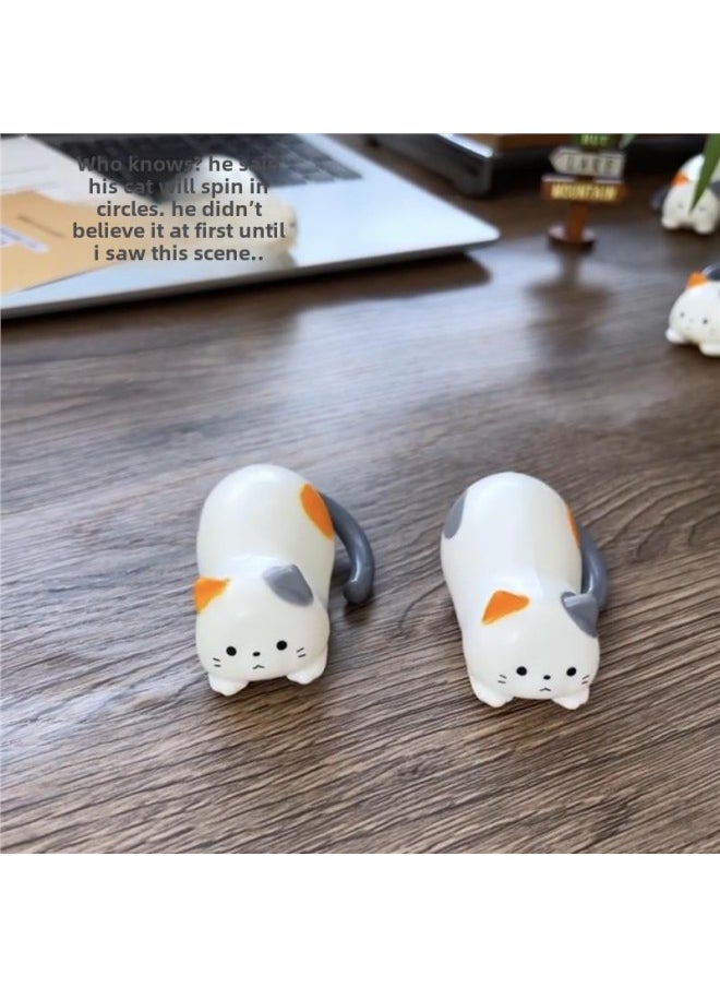 null - Coil Tumble Cat Tail Winding Cute Cat Three Flowers Cat Rolling Circle True Decompression Toy Cat-Color:Hairpin Rolling Kitten 3 Pack - Image 1