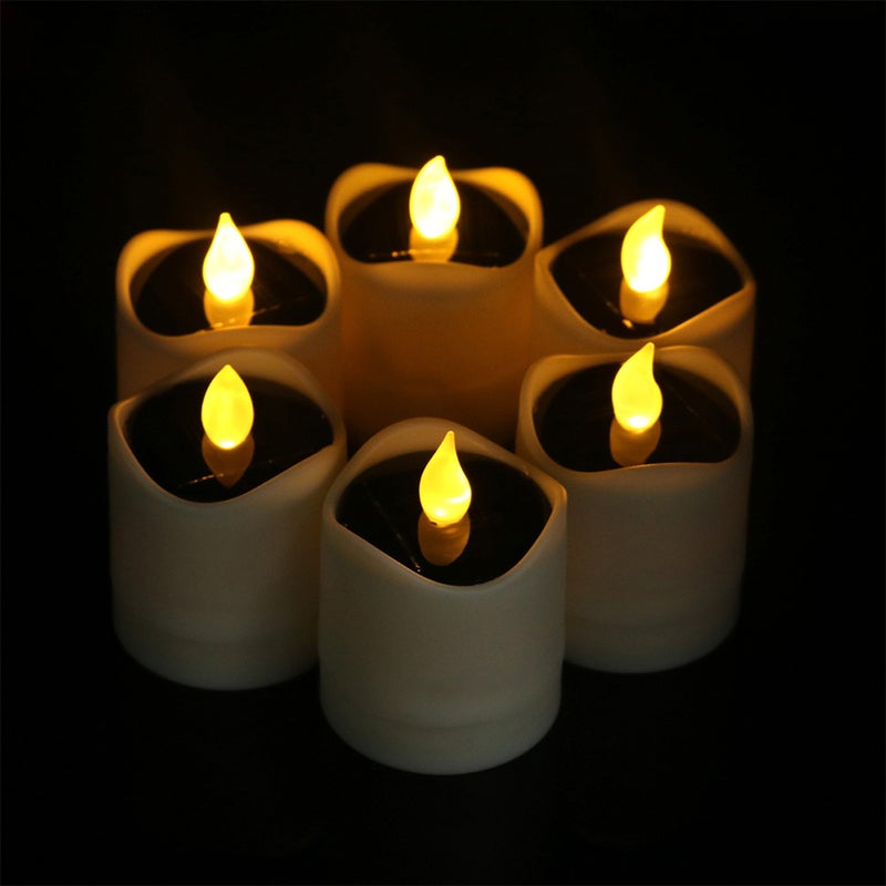6pcs Solar Flameless Candle Lamp Solar Flashing Candle Lamp Solar Candle Lights - Image 1