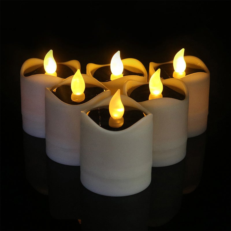 6pcs Solar Flameless Candle Lamp Solar Flashing Candle Lamp Solar Candle Lights - Image 2