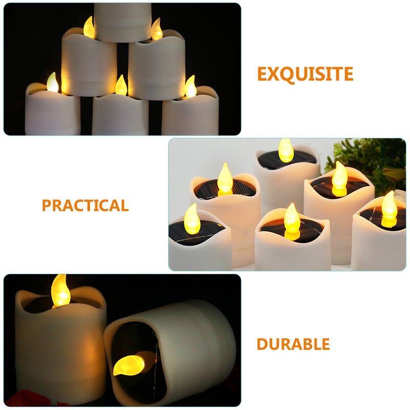 6pcs Solar Flameless Candle Lamp Solar Flashing Candle Lamp Solar Candle Lights - Image 3